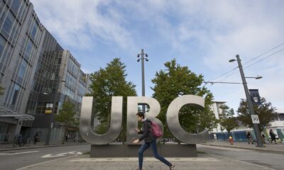 The UBC sign is pictured at the University of British Columbia in Vancouver on April 23, 2019.