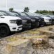 Statistics Canada says retail sales rose 0.9 per cent to $66.4 billion in July, helped by stronger new car sales. Pickup trucks are pictured at an automotive dealership in Ottawa on Friday, Aug. 11, 2023.