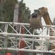 A collapsed crane is seen across W 41st Avenue in Vancouver