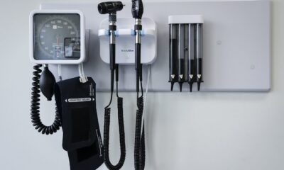 Medical tools are pictured in an exam room at a health clinic in Calgary on July 14, 2023