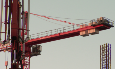 Close up of the upper portion of a construction crane