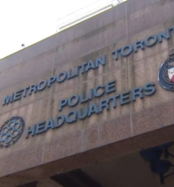 The exterior of the Toronto Police Service headquarters.