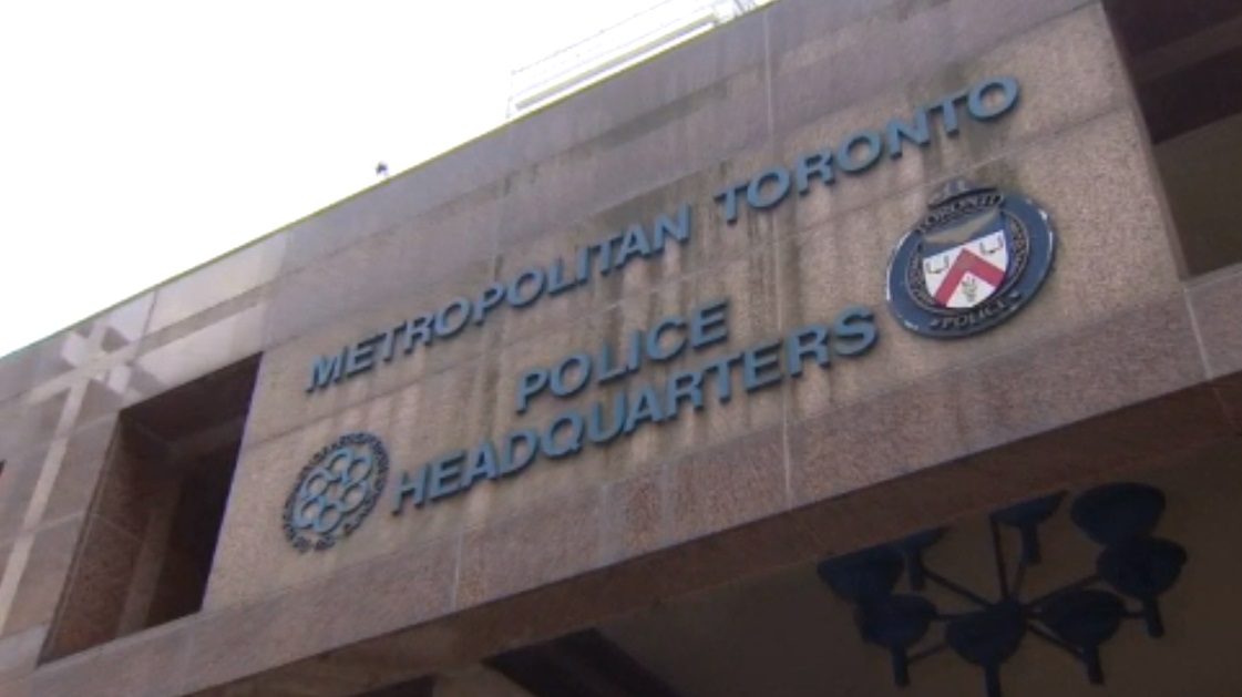 The exterior of the Toronto Police Service headquarters.