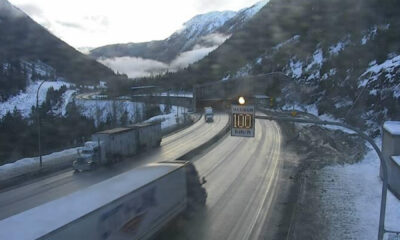 A webcam shows the Great Bear Snowshed on the Coquihalla Highway