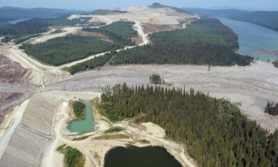 Damage from a tailings pond breach after a dam collapse at the Mount Polley mine is seen near Likely, B.C., Tuesday, August 5, 2014.