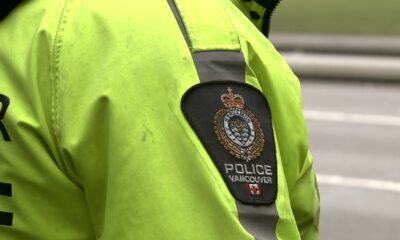 A Vancouver Police Department logo on a uniform.