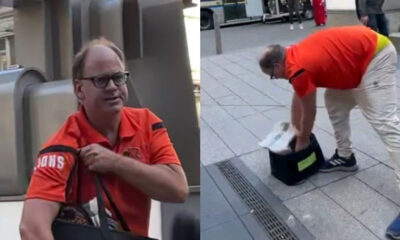 The VPD describes the suspect as being in his 40s or 50s and about 6 feet tall. At the time of the incident, he wore glasses, had "receding hair," and was wearing an orange collared BC Lions shirt, cream-coloured pants, and blue and white Adidas sneakers. (Courtesy Vancouver Police Department)