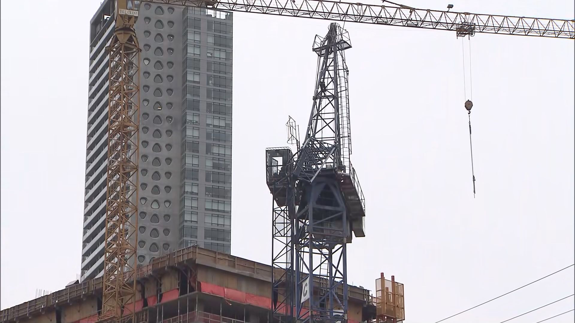 A crane incident in Surrey is seen