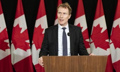 Minister of Immigration, Refugees and Citizenship Marc Miller speaks to the media during the federal cabinet retreat in Montreal on Jan. 22, 2024