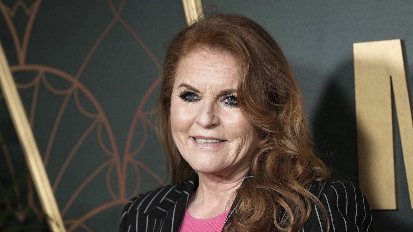 FILE - Sarah Ferguson poses for photographers upon arrival at the UK premiere of the film 'Marlowe' in London, March 16, 2023.