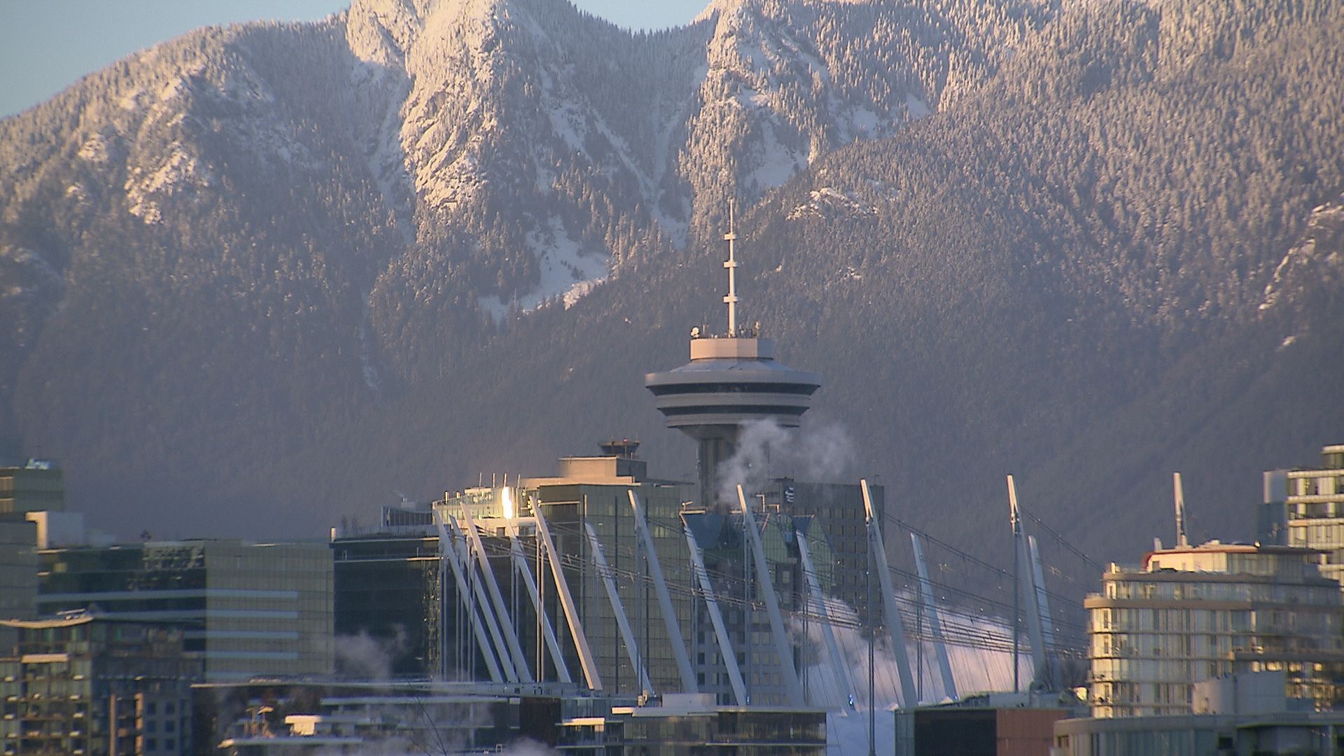 The City of Vancouver skyline with the North Shore Mountains in the background