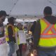 CUPE 4500 members with signs at a picket line after a 48-hour strike, halting bus and SeaBus services, began the morning of Monday, Jan. 22, 2024.