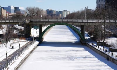 An unopened Rideau Canal is pictured in Ottawa