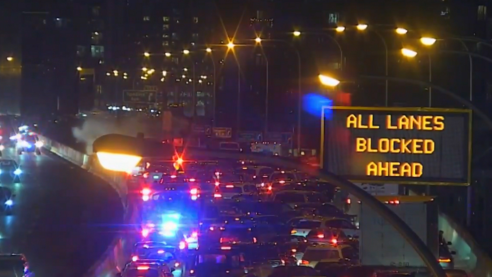 Police investigate four vehicle crash on the eastbound Gardiner Expressway