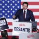 FILE - Republican presidential candidate Florida Gov. Ron DeSantis speaks to supporters during a caucus night party, Jan. 15, 2024, in West Des Moines, Iowa