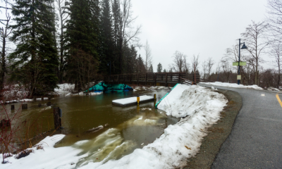 Flooding is seen in Whistler on Jan. 30, 2024.