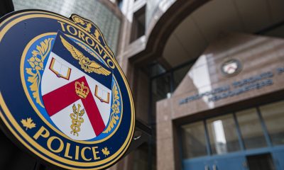 Exterior view of Toronto police headquarters in Toronto