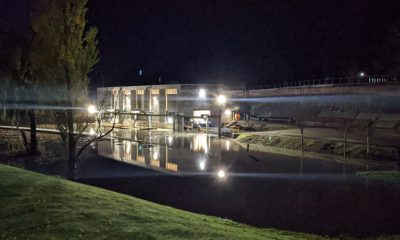 The Barrowtown Pump Station in Abbotsford is surrounded by water on Nov. 17, 2021, as floods continued to push levels higher.