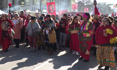 Crowds gathered for the Women’s Memorial March in Vancouver on Tuesday February 14th, 2023. (CityNews Image)