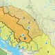 Avalanche risk map for Feb. 17, 2024. The orange areas show where the risk is 'considerable.'