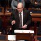 FILE - Then B.C. Finance Minister Mike de Jong, tables the budget in the Legislative Assembly in Victoria, B.C., in a February 17, 2015, file photo. THE CANADIAN PRESS/Chad Hipolito, File