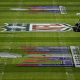 Grounds crew prepare the field outside Allegiant Stadium ahead of the NFL Super Bowl 58 football game, early Saturday, Feb. 3, 2024, in Las Vegas.