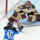 Toronto's Blayre Turnbull shoots at Montreal goaltender Ann-Renee Desbiens during first period PWHL hockey action