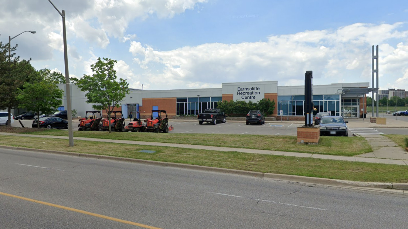 Exterior view of the Earnscliffe Recreation Centre in Brampton