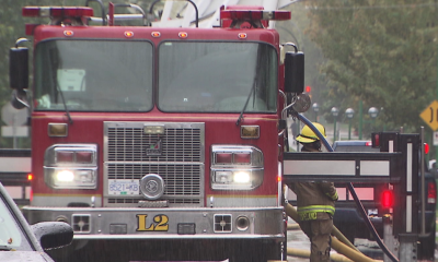 A Burnaby Fire Rescue vehicle is seen