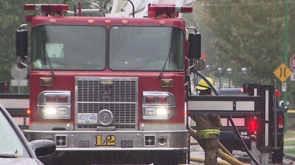 A Burnaby Fire Rescue vehicle is seen