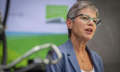 Selina Robinson speaks during a press conference in Vancouver on Thursday, July 20, 2023