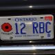 Ontario licence plate