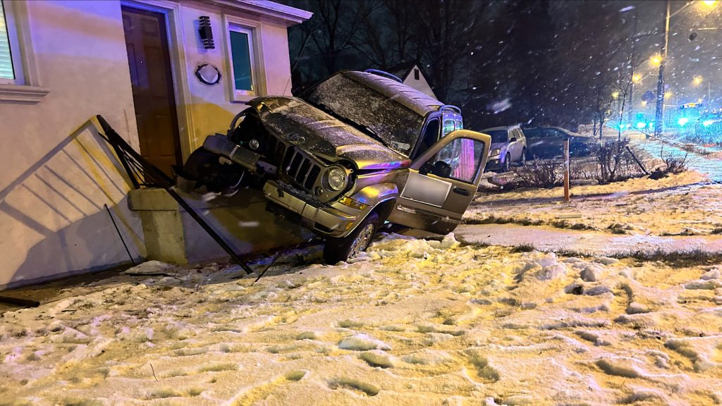 Four people were taken to hospital after an SUV crashed into a home in Rexdale.