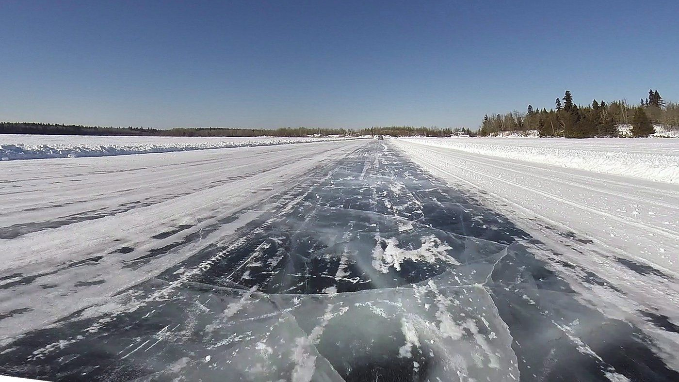 A winter road which crosses Shoal Lake to Shoal Lake 40 First Nation