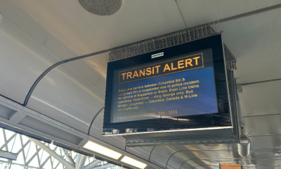 Service between Braid and Sapperton stations has been suspended while Metro Vancouver Transit Police are on the scene. (CityNews Image / Hana Mae Nassar)