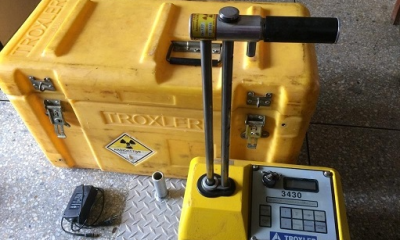 A Troxler 3430 nuclear soil moisture density gauge