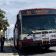 A TTC bus is seen on Lawrence Avenue East.