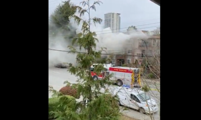 One person was taken to hospital and multiple residents have been displaced after an apartment fire in White Rock Saturday afternoon.