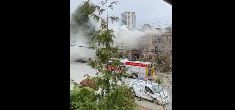 One person was taken to hospital and multiple residents have been displaced after an apartment fire in White Rock Saturday afternoon.