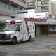 An ambulance is seen outside of Peace Arch Hospital in White Rock, B.C.