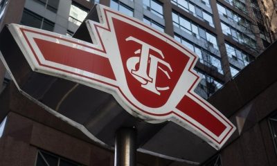 A Toronto Transit Commission sign is shown at a downtown Toronto subway stop