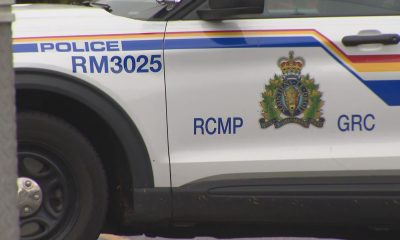 The Ridge Meadows RCMP logo on the side of a police cruiser door