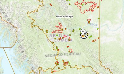 A small, out-of-control wildfire has broken out in a forested area near Chetwynd, in B.C.'s Peace River region.