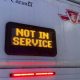 A TTC bus is shown 'out of service'.