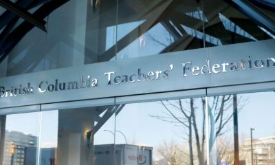 A sign outside the BC Teachers' Federation building