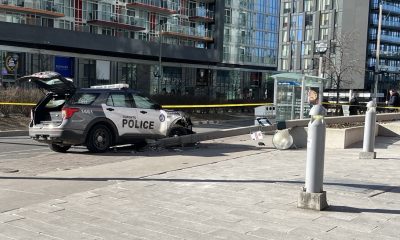 A Toronto police cruiser was involved in a single vehicle crash near the waterfront