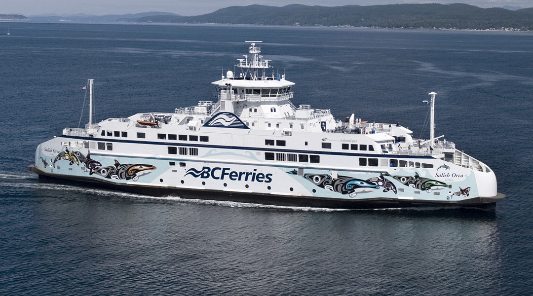 BC Ferries vessel Salish Orca services the Powell River-to-Comox route.