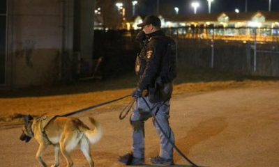 A police officer is seen in this image at Whitby GO Station on Feb. 5, 2024