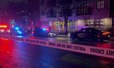 Crime scene outside a homeless shelter in Vancouver