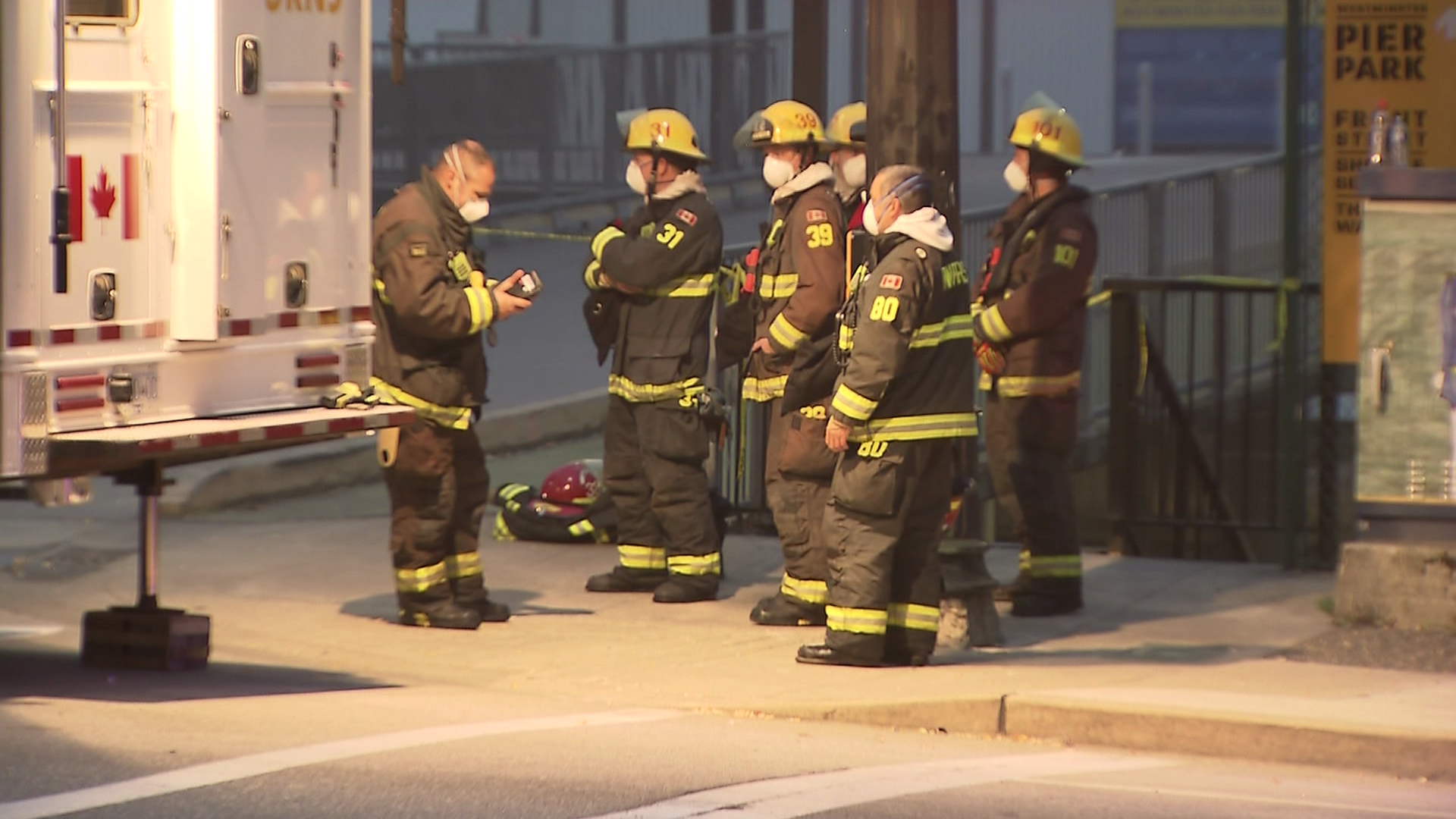 Firefighters in New Westminster.